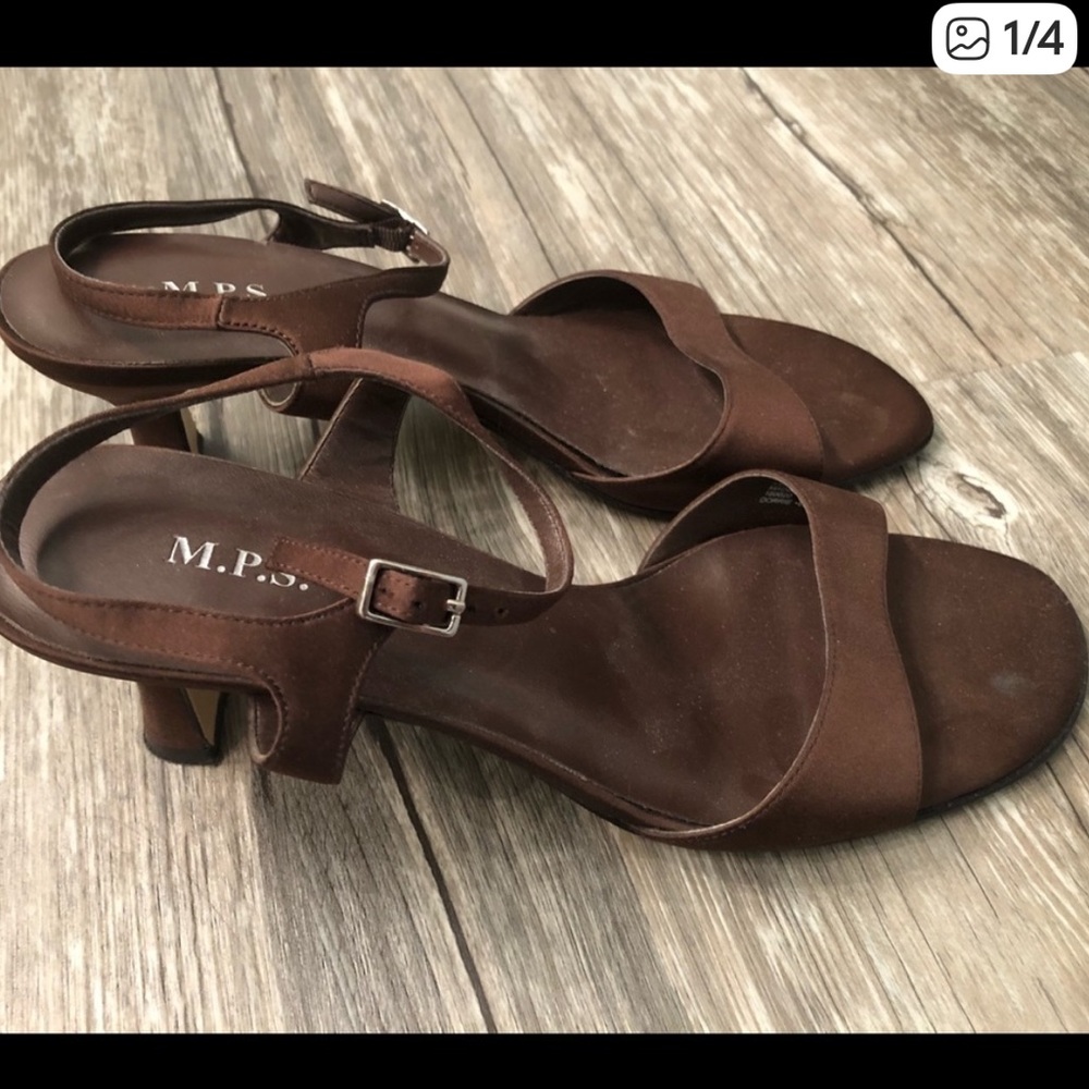 Dark Brown Satin Dress Sandals